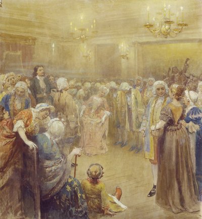 A Assembléia na época de Pedro I de Klavdiy Vasilievich Lebedev