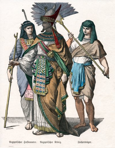 Rei egípcio e seus tratadores, meados do século XIX de Knilling
