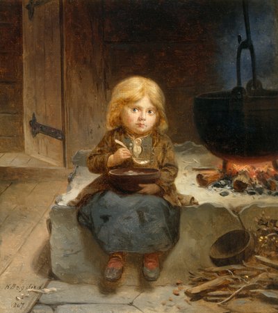 Menina, sala de fogo aberta de Knud Bergslien