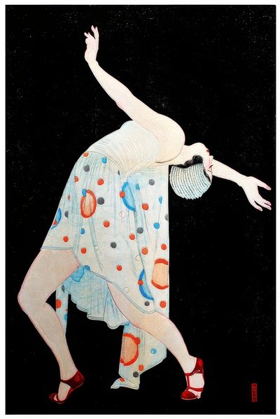 Art Deco moga ou dança moderna da menina de Kobayakawa Kiyoshi