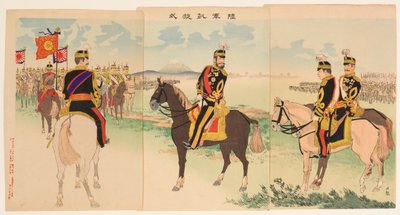 Cerimónia pelo regresso triunfal do exército de Kobayashi Kiyochika