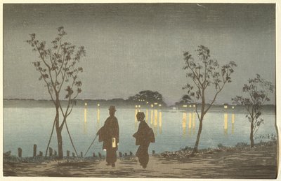 Noite no rio Sumida de Kobayashi Kiyochika