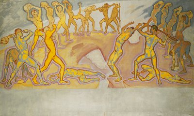 Choque de titãs; Batalha dos Titãs, c.1913-1915 de Koloman Moser
