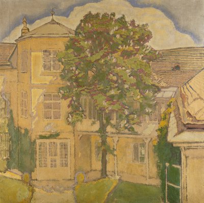 Castanheiro de florescência no jardim; Bluhende Kastanienbaum im Garten, de Koloman Moser