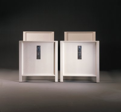 Um par de camas de solteiro Wiener Werkstatte, c.1904 (madeira pintada) de Koloman Moser