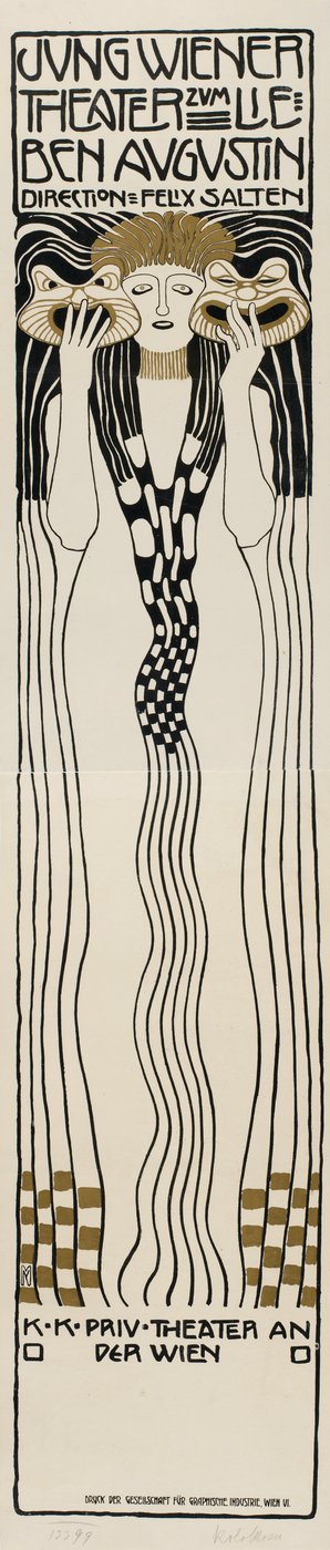 O teatro Jung-Wiener Zum fica em Augustin, 1901. de Koloman Moser