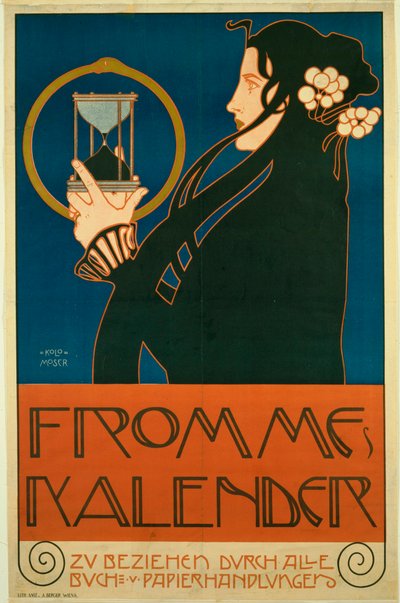 Moser, Koloman (1868-1918) Frommes Kalender (Calendrier des femmes) Litografia a cores 1903 Nova Iorque. Museu de Arte Moderna (MOMA) de Koloman Moser