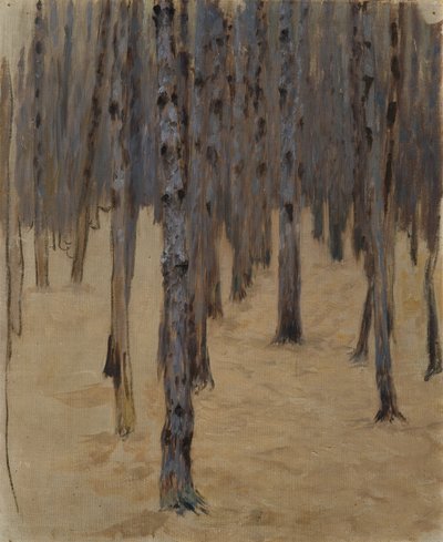 Floresta de coníferas na neve de Koloman Moser
