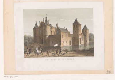 Vista do Castelo de Egmond O castelo de Egmond (título no objeto) de Koninklijke Nederlandse Steendrukkerij van C.W. Mieling