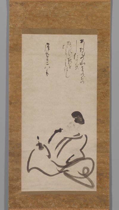 O Poeta Hitomaro de Konoe Nobutada