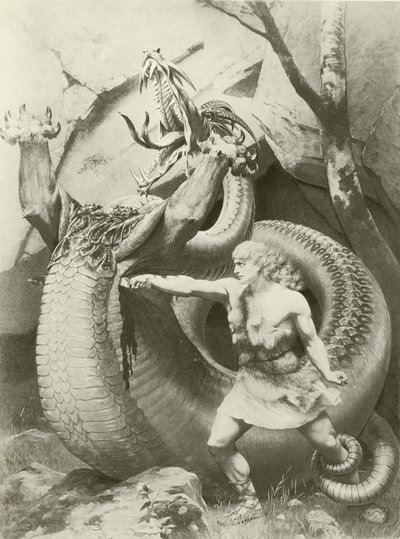 Siegfried, cena do ato II vi (gravura) de Konrad Dielitz
