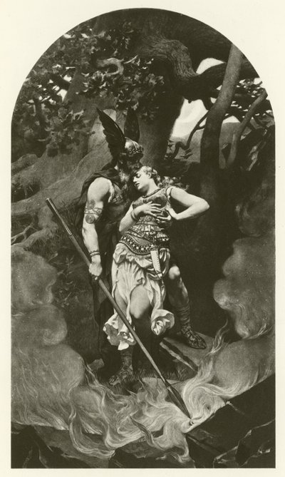Wotan tira licença de Brunhild (gravura) de Konrad Dielitz