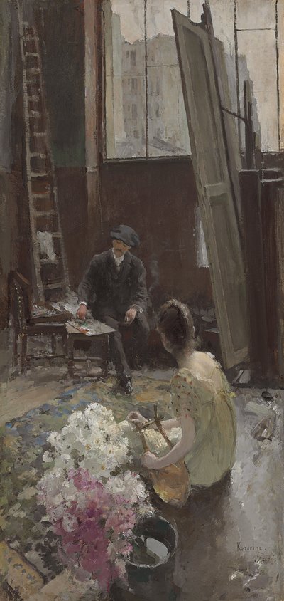 No Estúdio do Artista de Konstantin Alekseevich Korovin