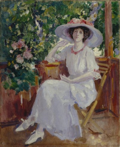 Retrato da atriz Nadezhda Komarovskaya de Konstantin Alekseevich Korovin