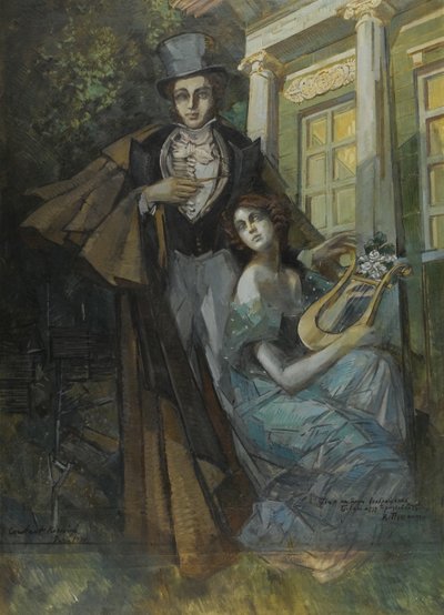 Pushkin e a musa de Konstantin Alekseevich Korovin