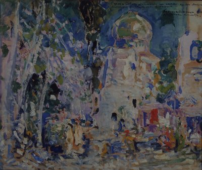 Cenografia para o balé The Scarlet Pimpernel de F. Hartman, 1911 de Konstantin Alekseevich Korovin