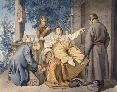 Senhorio e seus servos, 1853 de Konstantin Alexandrovich Trutovsky