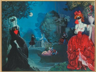 Moonlight Masquerade (óleo sobre tela) de Konstantin Andreevic Somov