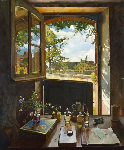 Porta aberta em um jardim de Konstantin Andreevic Somov