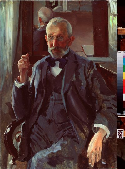 Retrato de um pai. Pintura de Konstantin (Constantin) Andreyevich Somov (1869-1939), óleo sobre tela de Konstantin Andreevic Somov