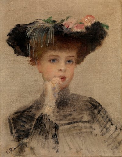 Mode Belle Epoque : ""La Parisienne"" - Pintura de Konstantin Yegorovich Makovsky (Constantin Makovski) (1839-1915) de Konstantin Egorovich Makovsky