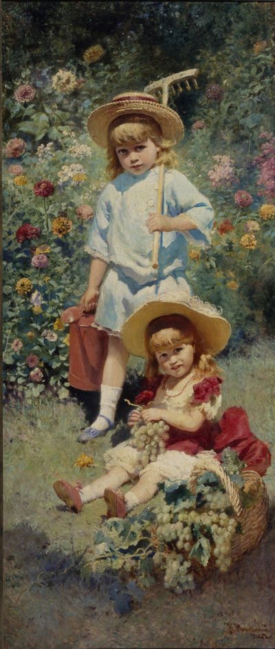 Retrato das crianças artistas, 1882 de Konstantin Egorovich Makovsky