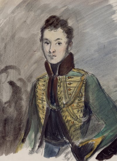 Nikolai Rostov. Ilustração para o romance Guerra e Paz de Leo Tolstoy, 1944-1947. de Konstantin Ivanovich Rudakov