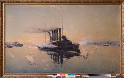 Cruiser Askold na Batalha do Mar Amarelo a 10 de Agosto de 1904 de Konstantin Veshchilov