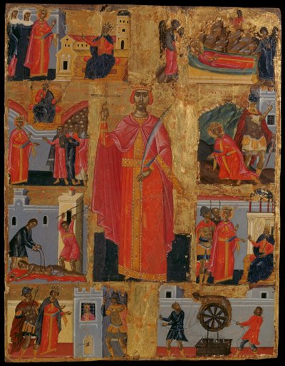 Santa Catarina e cenas da sua vida de Konstantinos Tzanes