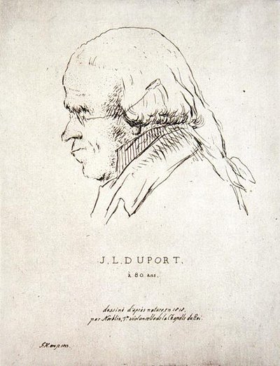 Jean-Louis Duport aos 80 anos (1749-1819) (gravura) de Korblin (after)
