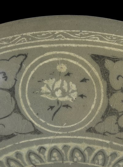 Taça com guindastes e nuvens, c.1150-1200 (grés celadon) de Korean School