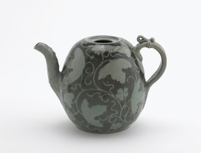 Jarro de vinho em forma de melão, período Koryo, segunda metade do século XII (cerâmica) de Korean School