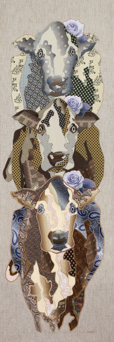 Colagem de vacas com motivos florais de Kostyantin Malginov