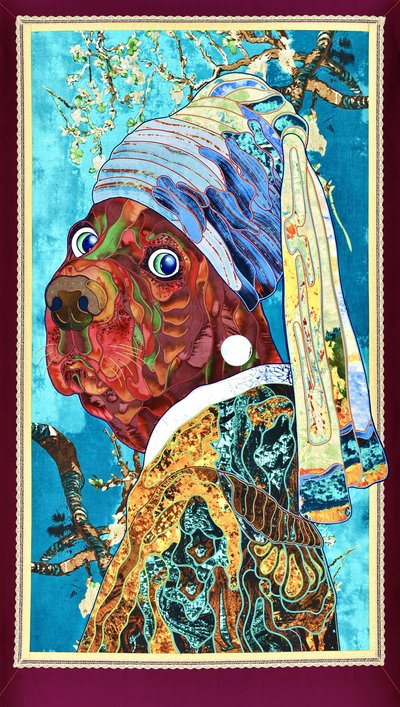 Cão com brinco de pérola extravagante de Kostyantin Malginov