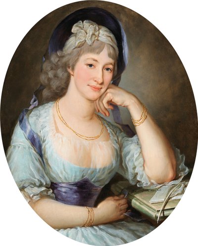 Retrato da Condessa Maria Ernestine Gräfin Esterházy-Starhemberg 1754-1813, início da década de 1770. de Krafft