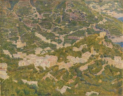 Vista panorâmica de Ravello em direção a Torello de Kristian Zahrtmann