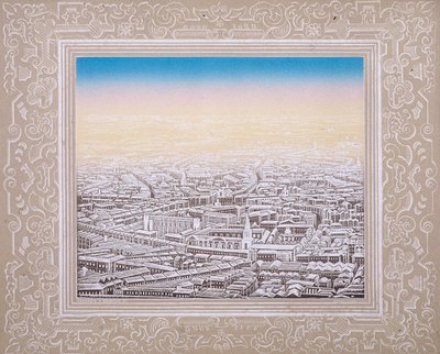 Vista aérea de Londres com borda decorativa, c1845 de Kronheim and Co