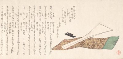 Bachi Plectrum usado no jogo Shamisen, século 19. de Kubo Shunman