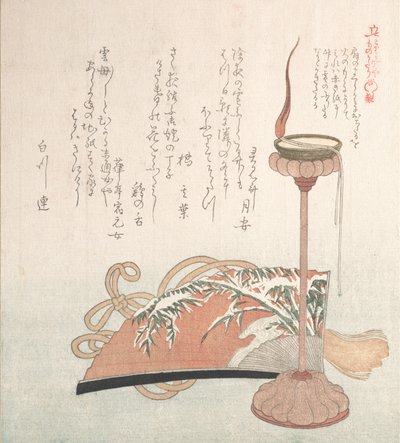 Candle-Stand e Fan, século XIX. de Kubo Shunman