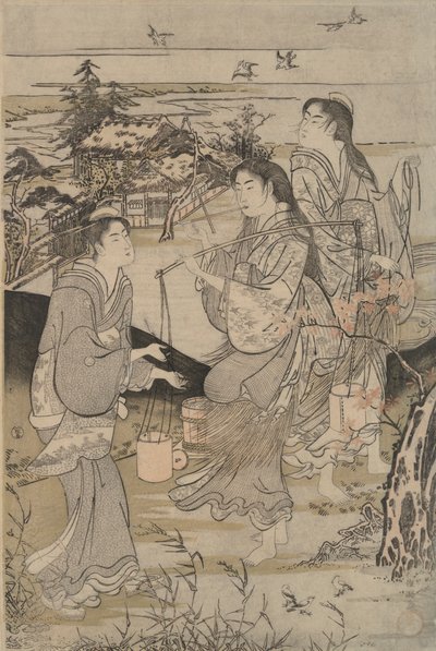 K?ya na província de Ki-I e Noda na província de Mutsu de Six Jewel Rivers de Kubo Shunman