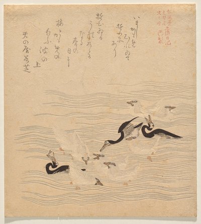 Onde os Cormorants e Gaivotas do Mar se Reuniram e Tocaram, da série Tosa Nikki de Kubo Shunman