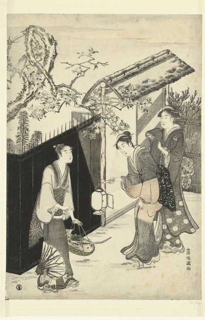A casa do Kyoka mais perto da noite. de Kubota Shunman