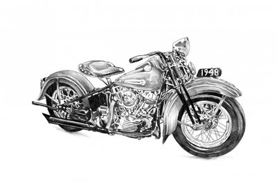 Ilustração de uma motocicleta de 1948 de Kulik