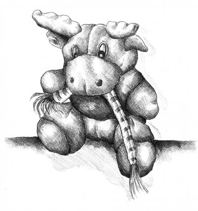 Desenho giro de um alce de Kulik
