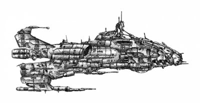 Nave espacial de ficção científica detalhada de Kulik