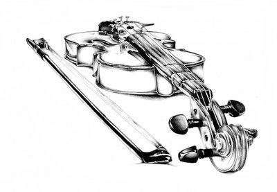 Desenho elegante de um violino de Kulik