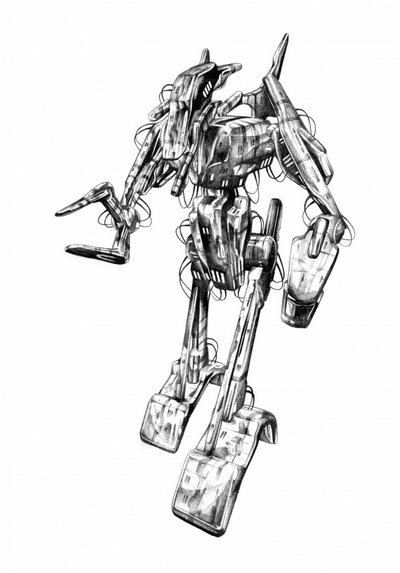Desenho de um robô futurista de Kulik