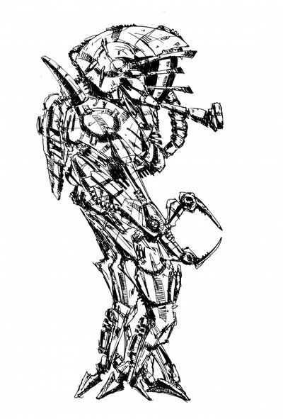 Robô guerreiro futurista de Kulik