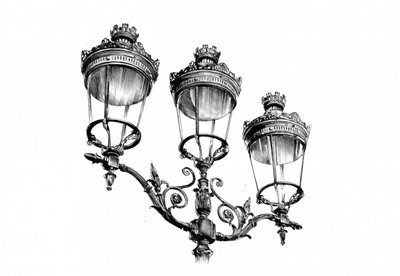 Postes de iluminação triplos ornamentados de Kulik