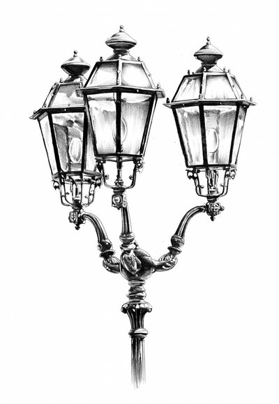 Candeeiro de rua vintage ornamentado de Kulik